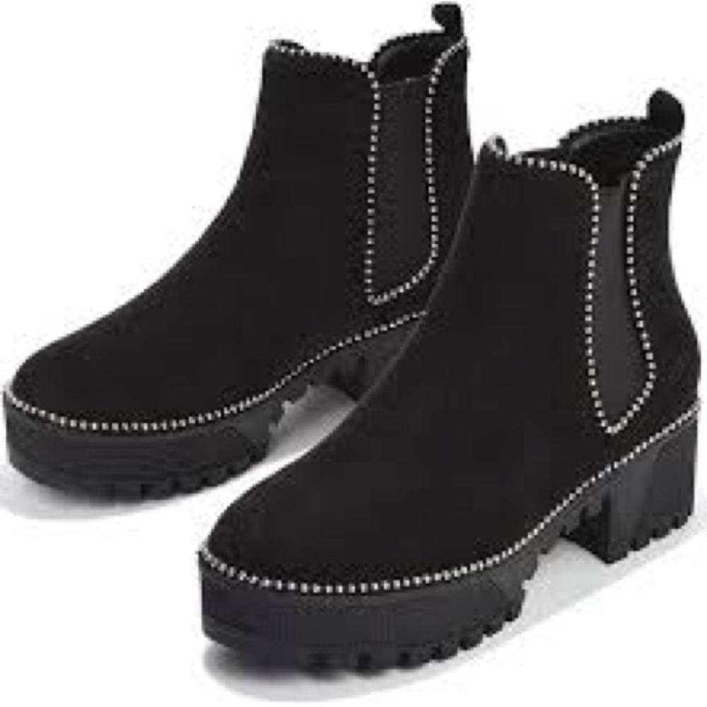 Cape Robbin Black Ankle Booties with Silver Accents Size 10 - Picture 2 of 7